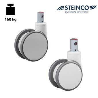 TR-24ST-GEM-Ruote gemellate in poliuretano termoplastico grigio antitraccia